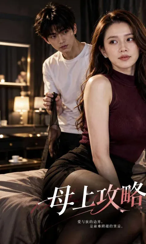 都市情感短剧海报,男女主角在室内昏黄灯光下